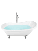 Beliani Freistehende Badewannen CAYMAN in Weiß/Silber - (W) 77 x (H) 74 x (L) 153 cm