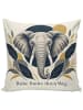 Mr. & Mrs. Panda Sofa Kissen Elefant zeitlos Design mit Spruch in Weiß