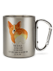 Mr. & Mrs. Panda Edelstahl-Thermobecher Corgi Po mit Spruch in Silber