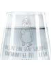 Mr. & Mrs. Panda Wasserglas Pinguin Lolli mit Spruch in Transparent