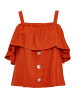 Threadbare Top THB Aspen Linen Bardot Top in Orange