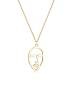 Elli Halskette 925 Sterling Silber Gesicht in Gold