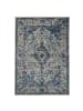 KADIMA DESIGN Teppich Vintage Kurzflor Medallion Muster, Orientalisch, Wohnzimmer in Blau