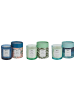 Beliani 3er-Set Kerze COLORFUL BARREL in Blau/Grün