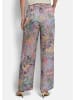 GOLDNER Palazzohose Luftige Sommerhose mit Patch-Muster in salbei / rosé / gemustert