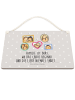 Mr. & Mrs. Panda Deko Schild Igel Familie mit Spruch in Grau Pastell