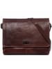 SID & VAIN Leder-Messenger Laptoptasche Leder Umhängetasche Unisex SPENCER in braun