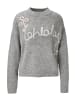 Aniston CASUAL Strickpullover in hellgraumeliert-wollweiß-apricot