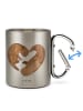 Mr. & Mrs. Panda Edelstahltasse Otter Herz ohne Spruch in Silber