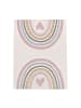 KADIMA DESIGN Kinderteppich Regenbogen mit Herz Kinderzimmer in Pink