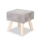relaxdays Hocker in Hellgrau/ Natur - (B)30 x (H)30 x (T)30 cm