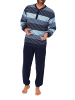 NORMANN Langarm Schlafanzug Frottee Stretch Pyjama Bündchen - 86790 in hellblau