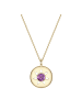 Glanzstücke München Halskette Sonne aus Sterling Silber mit Amethyst in gelbgold