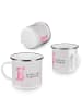Mr. & Mrs. Panda Emaille Tasse Axolotl Glücklich mit Spruch in Grau Pastell
