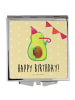 Mr. & Mrs. Panda Schminkspiegel Avocado Geburtstag mit Spruch in Gelb Pastell