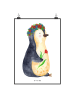 Mr. & Mrs. Panda Kunstdruck Pinguin Blumen ohne Spruch in Weiß