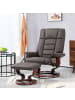 HOMCOM Relaxsessel mit Hocker-76L x 85B x 104H cm-Braun