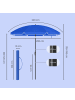 SONGMICS Sonnenschirm Sheld in Blau - (H)218x Ø200 cm