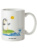 Mr. & Mrs. Panda Haferl Pinguin Surfer ohne Spruch in Weiß