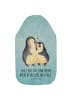 Mr. & Mrs. Panda Wärmflasche Pinguin umarmen mit Spruch in Eisblau