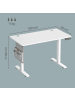 SONGMICS Schreibtisch Balok in Weiß - (B)60 x (H)(72-120) x (T)100 cm