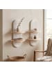 relaxdays 2 x Wandregal in Weiß/ Natur - (B)21,5 x (H)35 x (T)12 cm