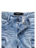 Humy Stretch Denim Shorts im Cargostyle mit Knopfleiste A&S in Hellblau