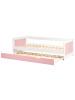 Beliani Tagesbett GRAVELINES in Rosa/Weiß - (W) 96 x (H) 63 x (L) 206 cm