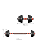 relaxdays Hantelset in Schwarz – 19 kg (Kettlebell, Kurz-/Langhantel)