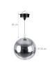 relaxdays Discokugel in Silber/ Schwarz – Ø 30 cm