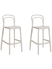 Beliani 2er-Set Barhocker PORANO in Beige