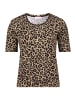 Betty Barclay Basic Shirt mit Rippenstruktur in Khaki/Schwarz