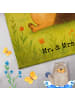 Mr. & Mrs. Panda Handtuch Igel Blumen Design mit Spruch in Weiß