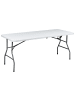 Beliani Gartentisch CUGNOLI in Weiß/Silber - (W) 74 x (H) 74 x (L) 180 cm
