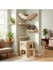 relaxdays Katzenhaus in Beige/ Weiß  - (B)57,5 x (H)58 x (T)35 cm