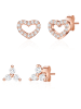 Glanzstücke München Ohrstecker Herz aus Sterling Silber mit Zirkonia in roségold