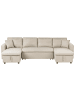 Beliani Ecksofa SOMMEN in Beige/Braun - (W) 287 x (H) 86 x (L) 147 cm