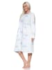 NORMANN Langarm Nachthemd klassische Design Knopfleiste am Hals - 87414 in hellblau1