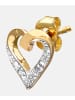 Diamant L'éternel Ohrringe aus 375 Gelbgold mit Diamant Herz-Design