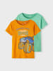 name it T-Shirt 2er Pack in green spruce