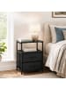 relaxdays 2 x Nachttisch in Schwarz - (B)38 x (H)61 x (T)28 cm