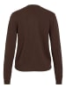 Vila Kurzer Feinstrick Cardigan Weiche Strickjacke VIRIL in Braun-4