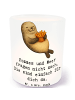 Mr. & Mrs. Panda Glas Windlicht Robbe Pommes mit Spruch in Transparent