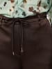 MARC CAIN COLLECTIONS Hose WARRI aus Glanzmaterial in Seal Brown