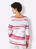 creation L 3/4 Arm-Pullover in weiß-pink-gemustert