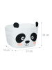 relaxdays 4 x Aufbewahrungskorb "Panda" in Weiß/ Schwarz - (B)27 x (H)24 x (T)18 cm