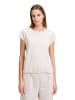 BETTY & CO Casual-Shirt mit Gummizug in Weiß/Taupe