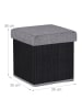 relaxdays Sitzhocker in Schwarz/ Grau - (B)35 x (H)36 x (T)35 cm