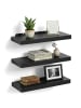 relaxdays 3 x Wandregal in Schwarz - (B)40 x (H)4 x (T)23 cm