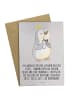 Mr. & Mrs. Panda babykarte Pinguin Kommunion mit Spruch in Grau Pastell